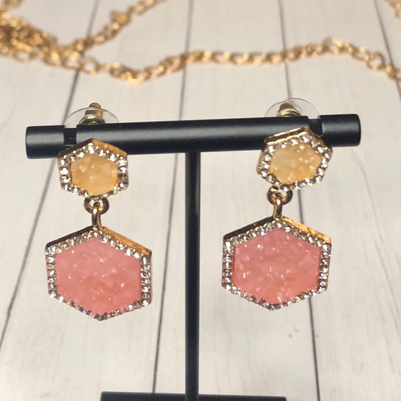 GeoSparkle Dangly Earrings - Pastel - Picture 2 of 7